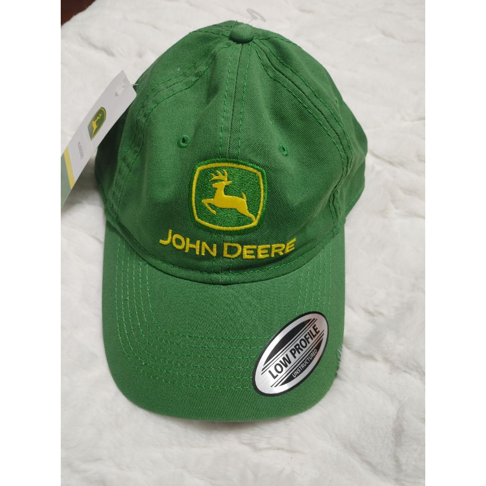 New! Men's John Deere Green Classic Cotton Low Profile Cap One Size